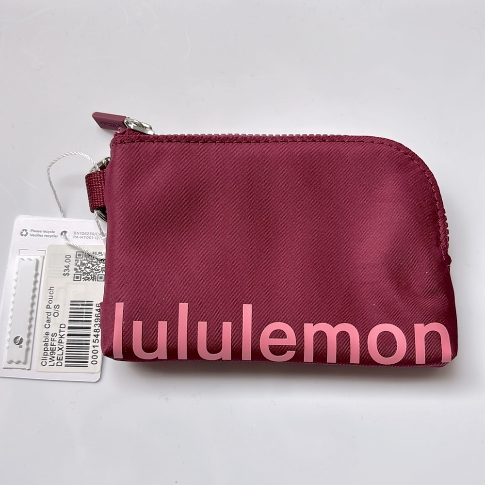 Lululemon Clippable Card Pouch NWT Plus Free Small Lululemon Tote Bag